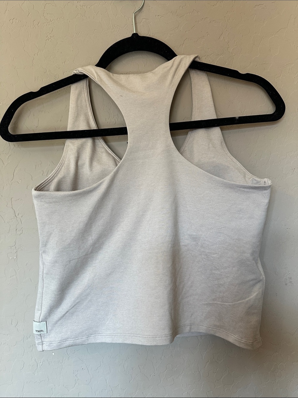 Vuori Cream Ribbed Racerback Tank Top - Picture 4 of 5